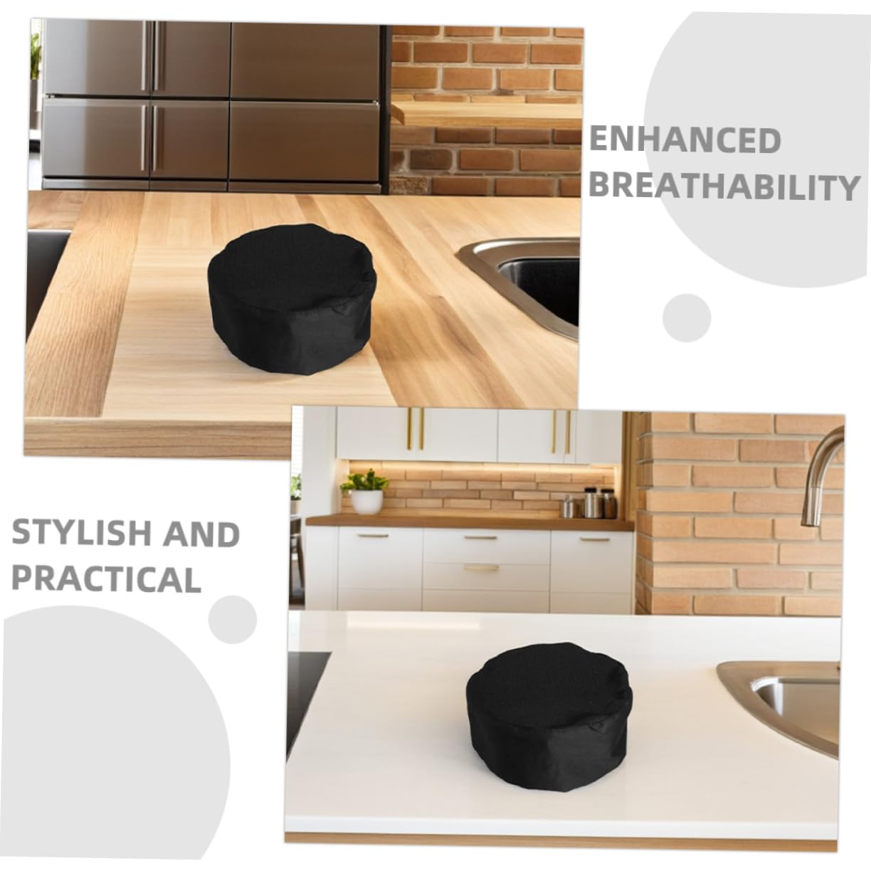 OUNONA 6piezas Gorro De Chef Negro Ajustable Transpirable Malla Superior para Repostería Sushi o Cocina Casera Unisex para Hombres y Mujeres