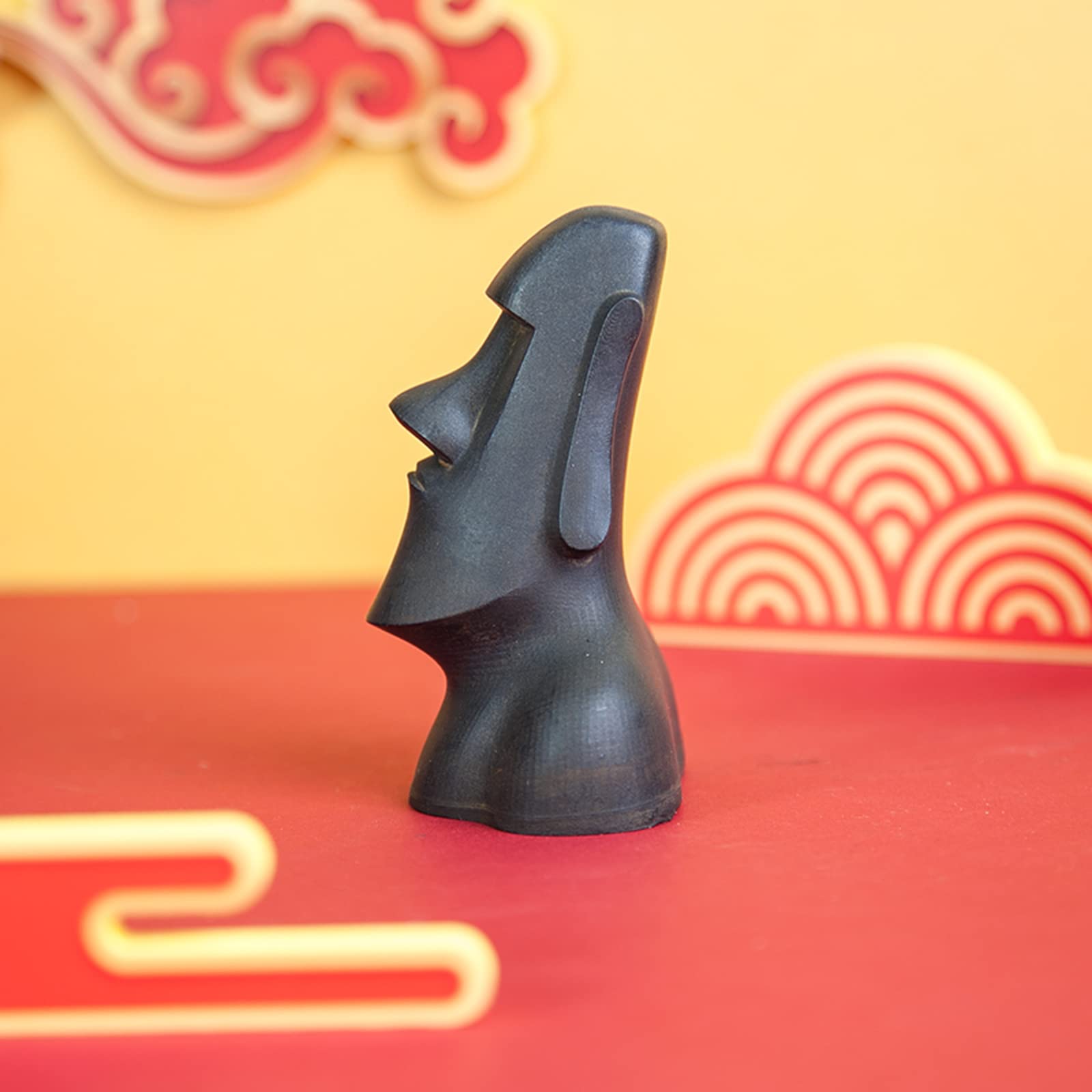NA Statua dell'isola di Pasqua in ghisa nera, monolite AHU Akivi Decor, antico ritratto romano moai testa scultura per tavolo soggiorno giardino ornamento