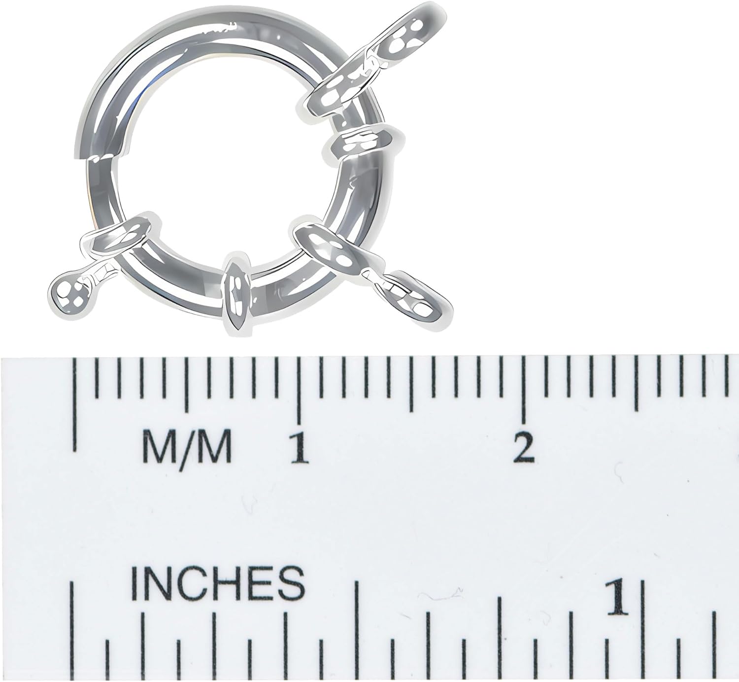 uGems Sterling Silver Sailor's Spring Ring Clasp Each with 2-Figure-8 Rings 14mm (1 Set) #em01-14mm