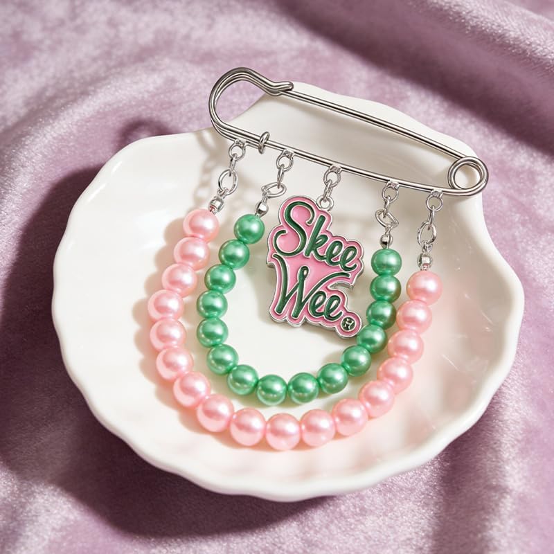 Aka Sorority Gifts for Women Pink and Green Sorority Brooch Greek Sorority Paraphernalia Women's Meeting Party Jewelry Accessories - Image 2