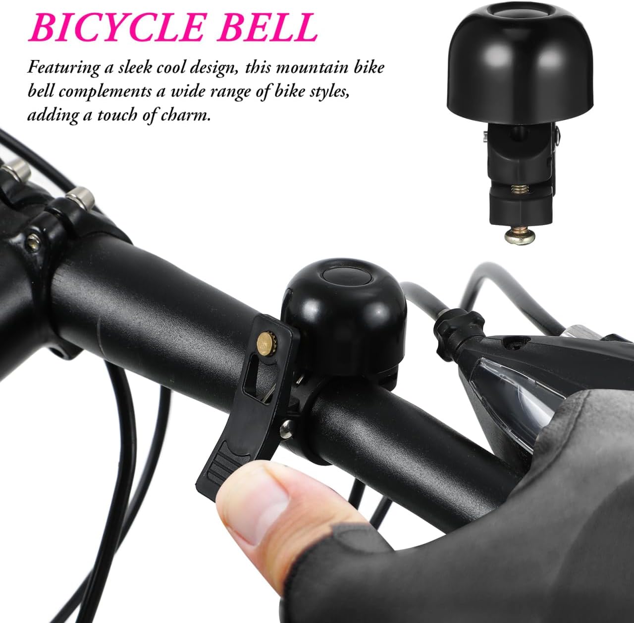 HANABASS Bike Bell for Mountain Bike Lightweight Aluminum Alloy Loud Ringing Sound Easy Installation Road Bicycle Accessories
