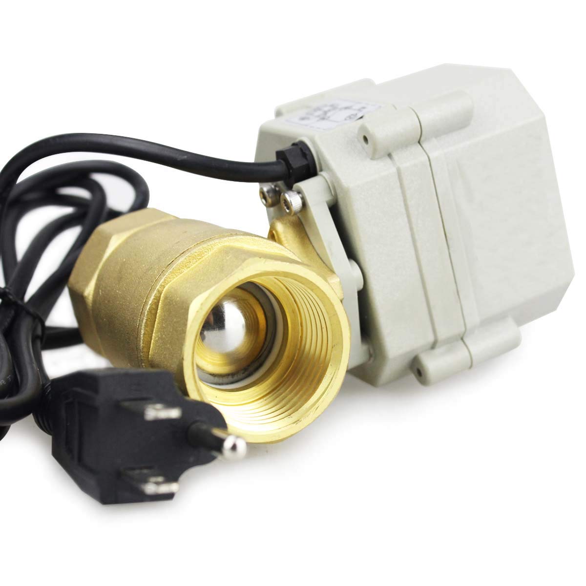 1/2" 3/4" 1" 110-230VAC Normally Closed/Open CF8/Stainless Steel 304 Motorized Electrical Ball Valve With U.S. Plug (1-1/4 Inch Bras, Normally Closed)