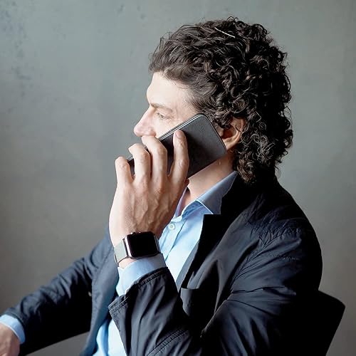 Miniatura 5 de Marcel Robert - Funda de piel tipo cartera para iPhone 13 Mini - Modelo patentado - Fabricado en Francia -  Azul