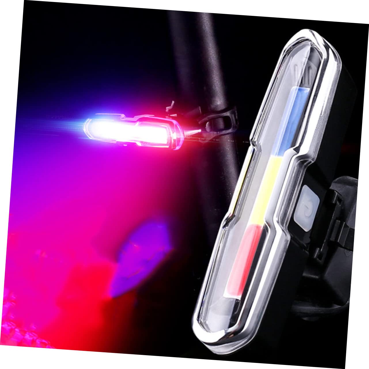 KICHOUSE 1set Mountain Bike Taillight USB Rechargeable Led Light High Visibility Rear Lamp for Easy Installation Hours for Night Riding Commuting