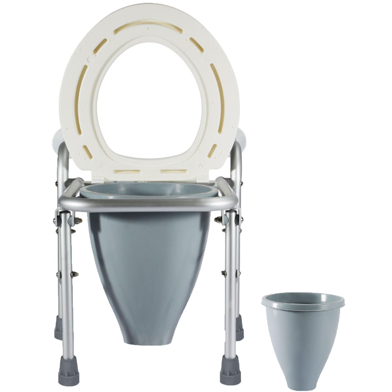 3-in-1 Folding Bedside Commode - Porta Potty for Adults - Portable Toilet for Camping, Supports Up to 380lbs, Bedside Commodes for Seniors and Commode Chair