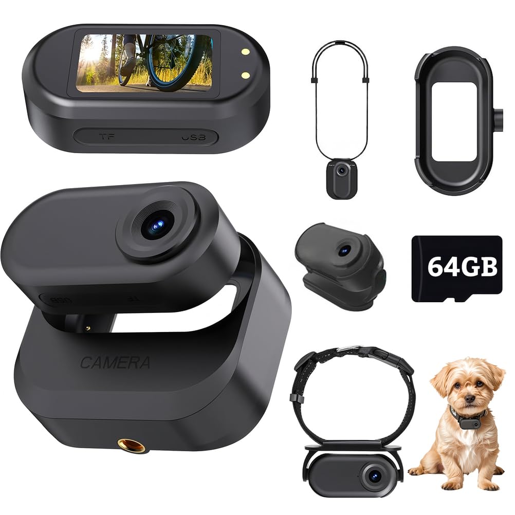 Mini Body Camera, 1080p HD Wearable Thumb Size Cam with Charging Case, Portable 1.47in Screen Magnetic Sports Cam, Mount Anywhere, Small POV Camcorder for Pets, Cycling, Vlogging,Black,64GB-image-19