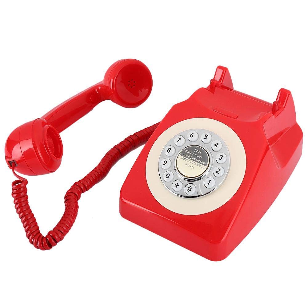 Retro telefon przewodowy, klasyczny retro vintage antyczne telefony z wyświetlaczem identyfikatora połączenia ponowne wybieranie bez użycia rąk telefon stacjonarny, staromodny telefon