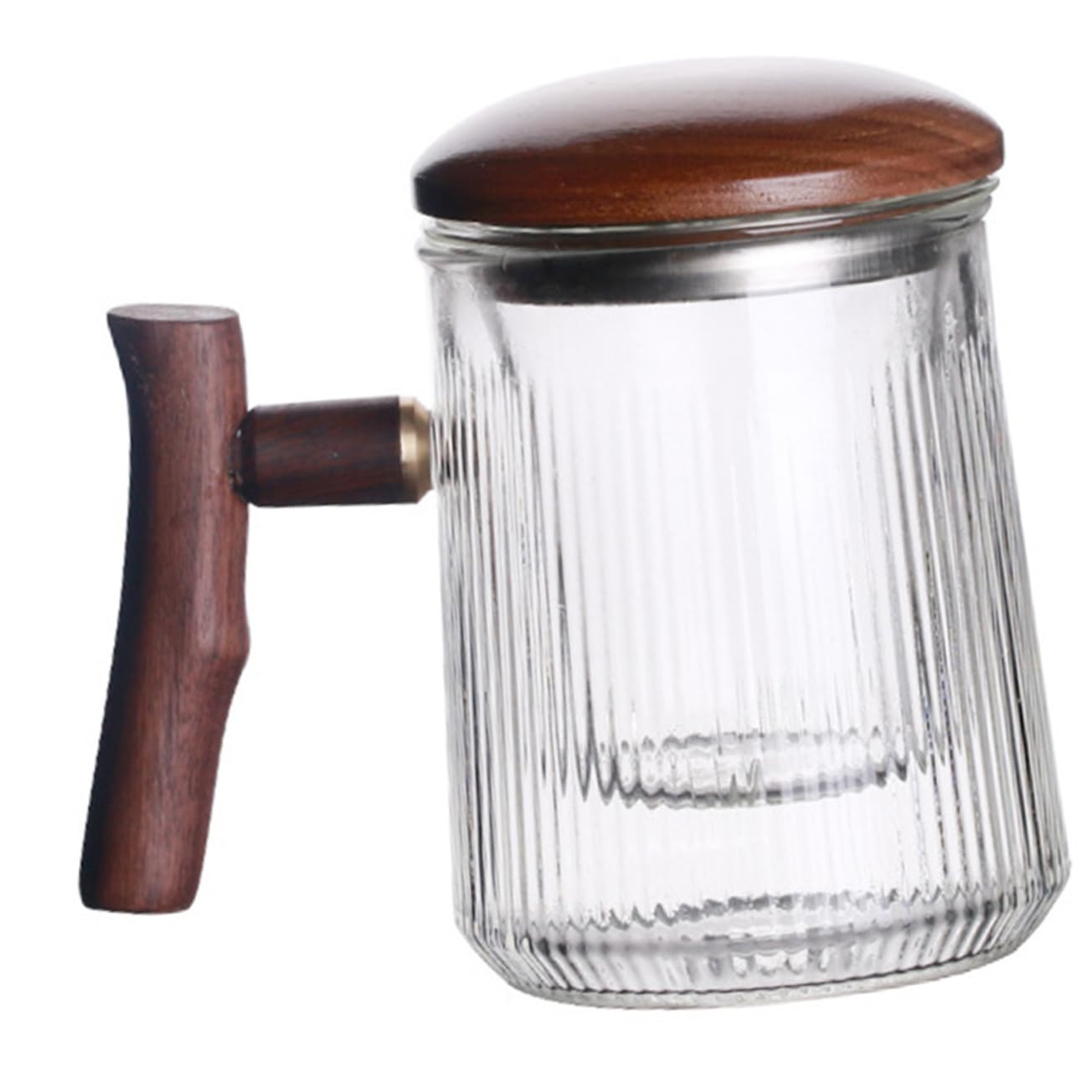 HOLIDYOYO Vertical Stripe Tea Cup Clear Tea Mug Infuser Tea Mug Vintage Tea Cup Leaf Tea Filter Cup Coffee Cups with Lids Tea Infuser Mug Blooming Tea Cup with Infuser and Lid Glass