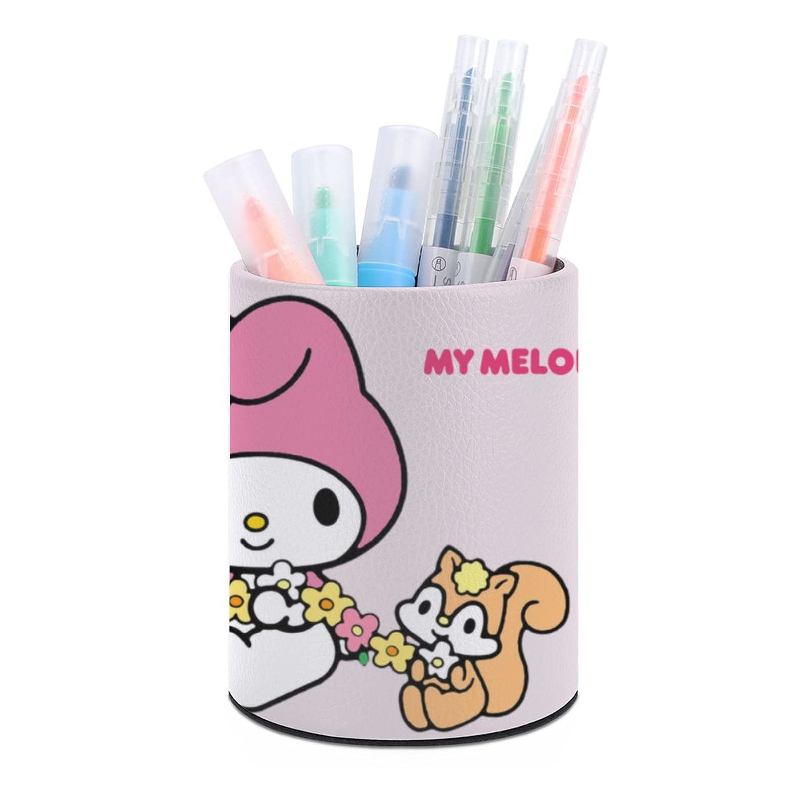 Ladycute M-y Mel-ody Pen Holder Stand for Desk Cute Pattern Pencil Cup for Girls Kids Durable Desk Organizer Makeup Brush Holder for Office Classroom Home