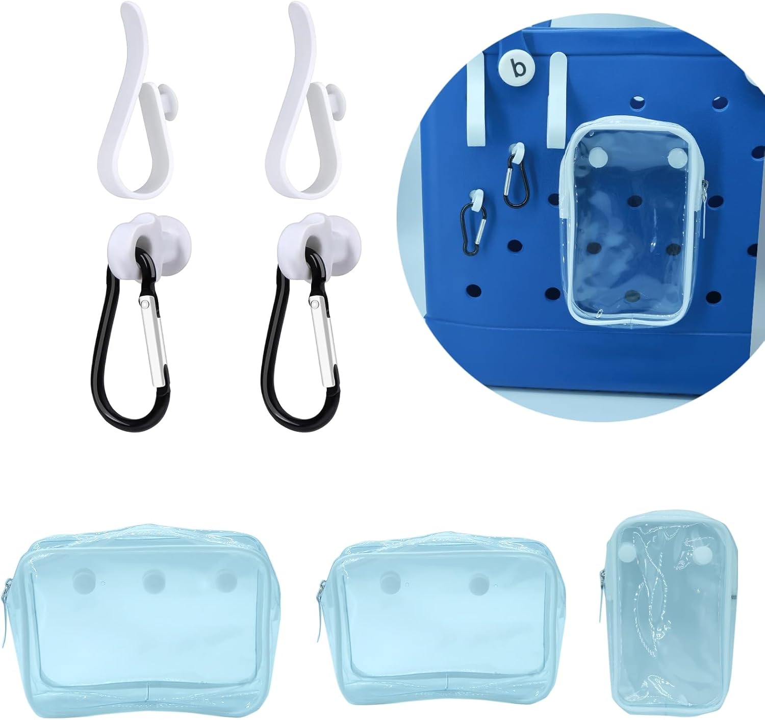 9 Packs Accessories for Bogg Bag Inserts Pouch for Bogg Bag Rubber Beach Tote Bag