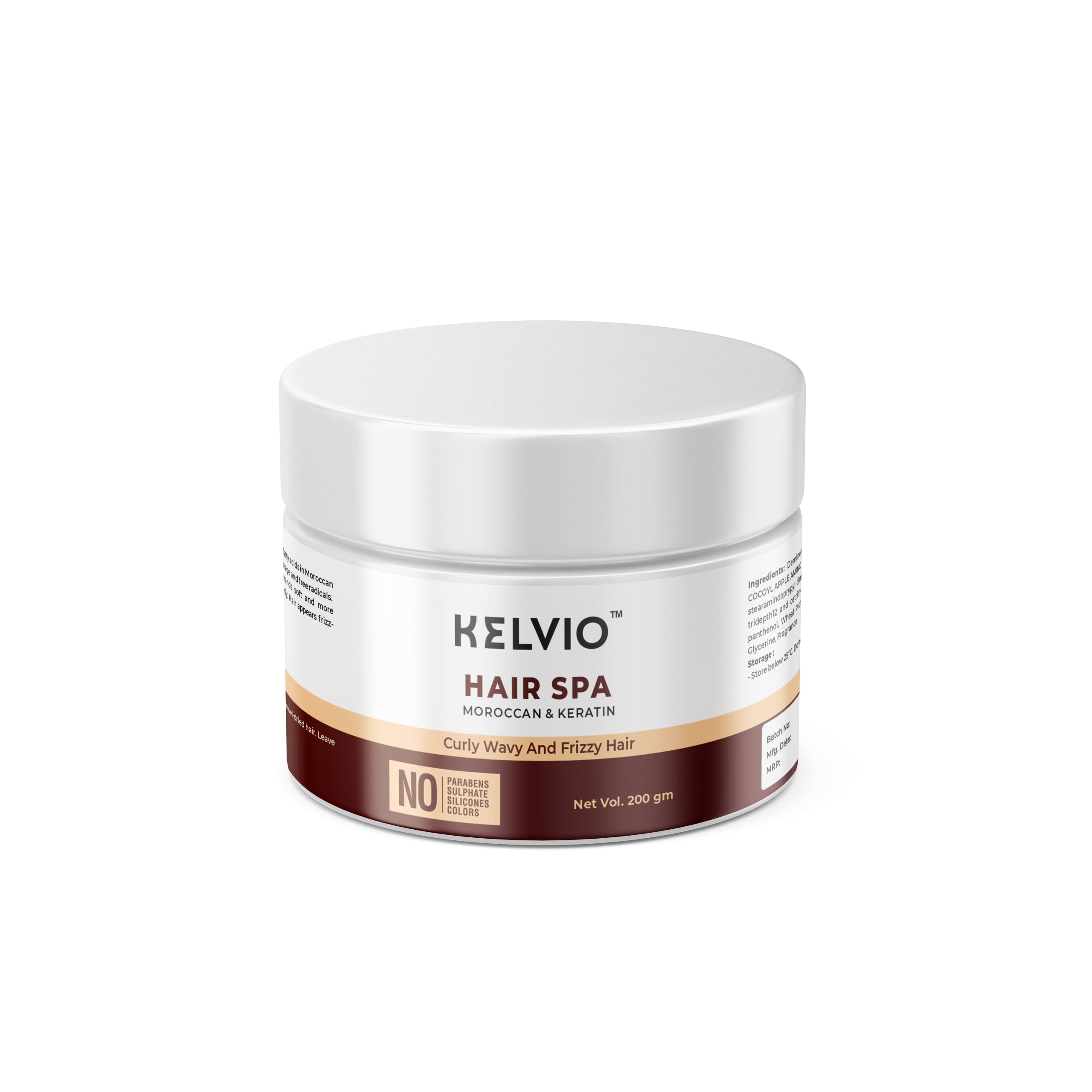 Kelvio Moroccan & Keratin Hair Spa | Curly, Wavy and Frizzy hair 200gm