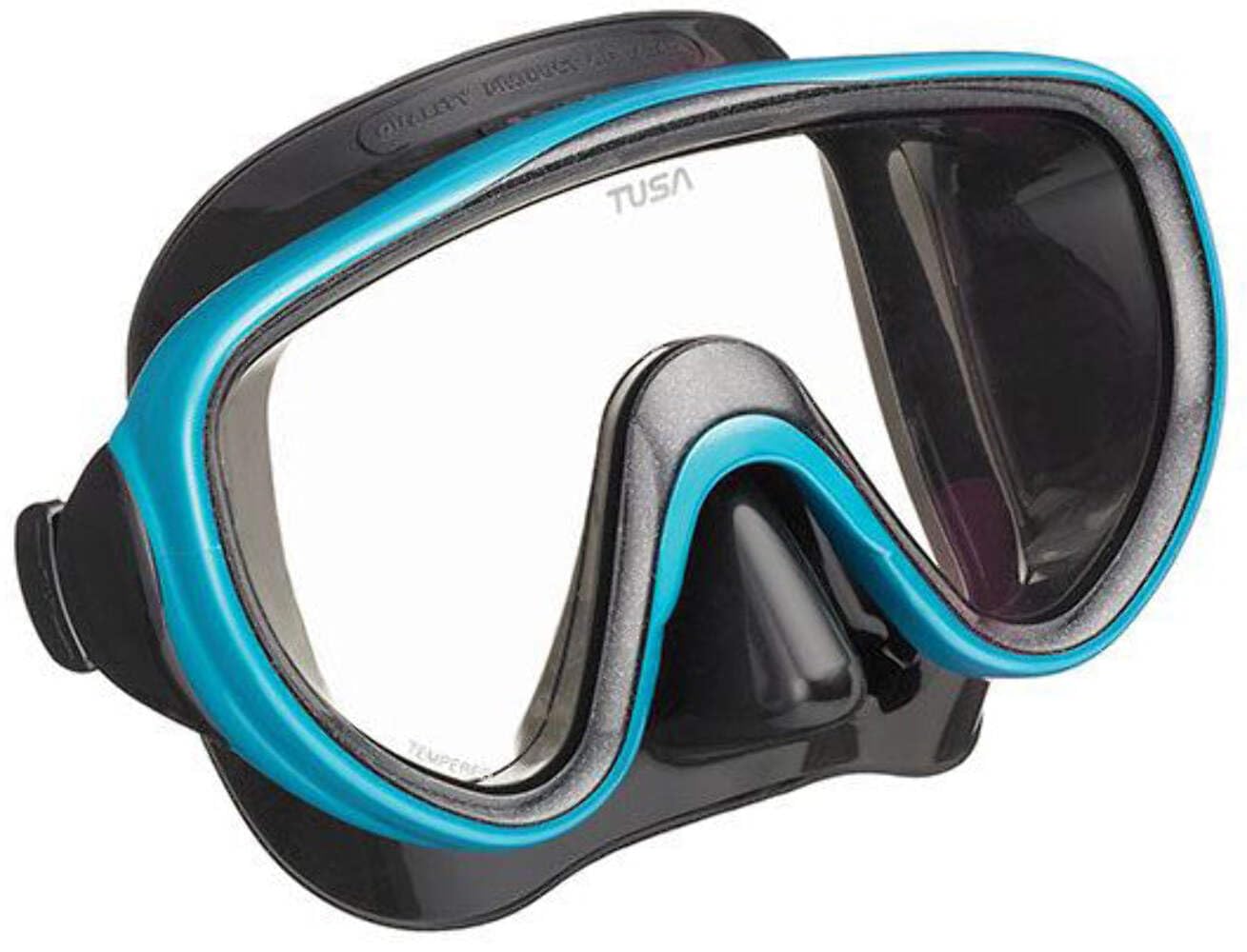 Tusa Sport Serene Dive Mask and Snorkel Set Adult Black Series (UC1625) Black/Fishtail Blue