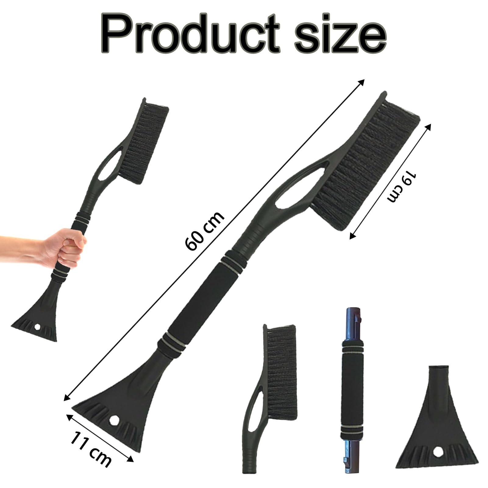 DONGSZQ 2in1 Eiskratzer Auto Mit Besen - 60cm Schneebürste Für Winter