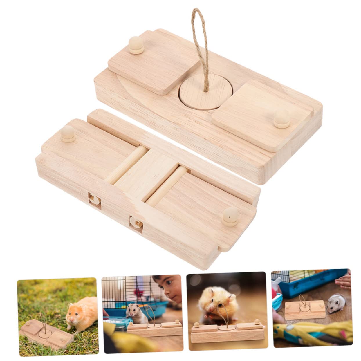Angoily Holz Hamster Leckerli Spielzeug für Käfiggestaltung