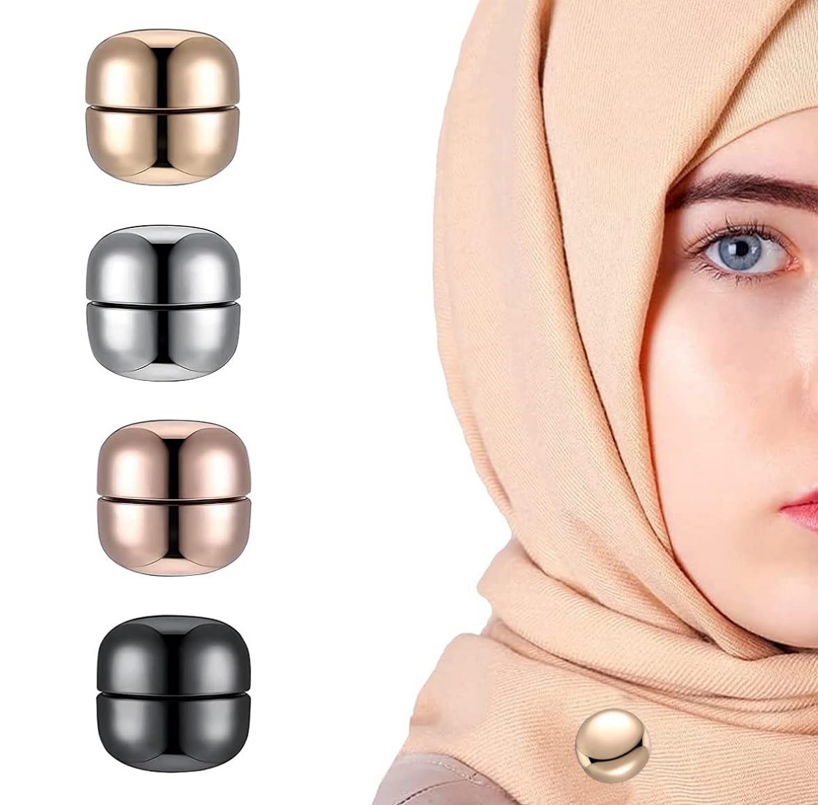 TREXEE 8pcs/4pairs Hijab Pins Saree Pins Round Hijab Magnetic Pins for Women Girls Multi-Use Pinless Magnet Pins for Hijab Muslim Scarf Clothing Button Clip (B0CTCXJRGQ) Amazon Price History, Amazon Price Tracker