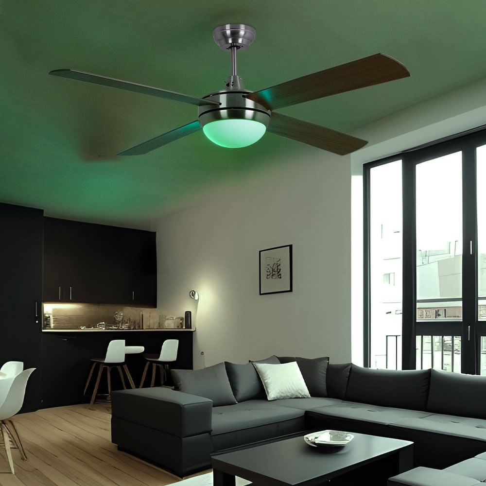 RGB LED Decken Ventilator Lampe DIMMBAR Schlaf Zimmer Luft Kühler FERNBEDIENUNG Timer Leuchte