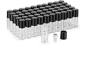 50 Pack of 3mL Clear Glass Roller Ball Vials for Essential Oils