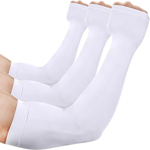 beister 6 Pairs UV Protection Cooling Arm Sleeves, Women Men Summer Outdoor Sunblock Arm Cover with Thumb Hole