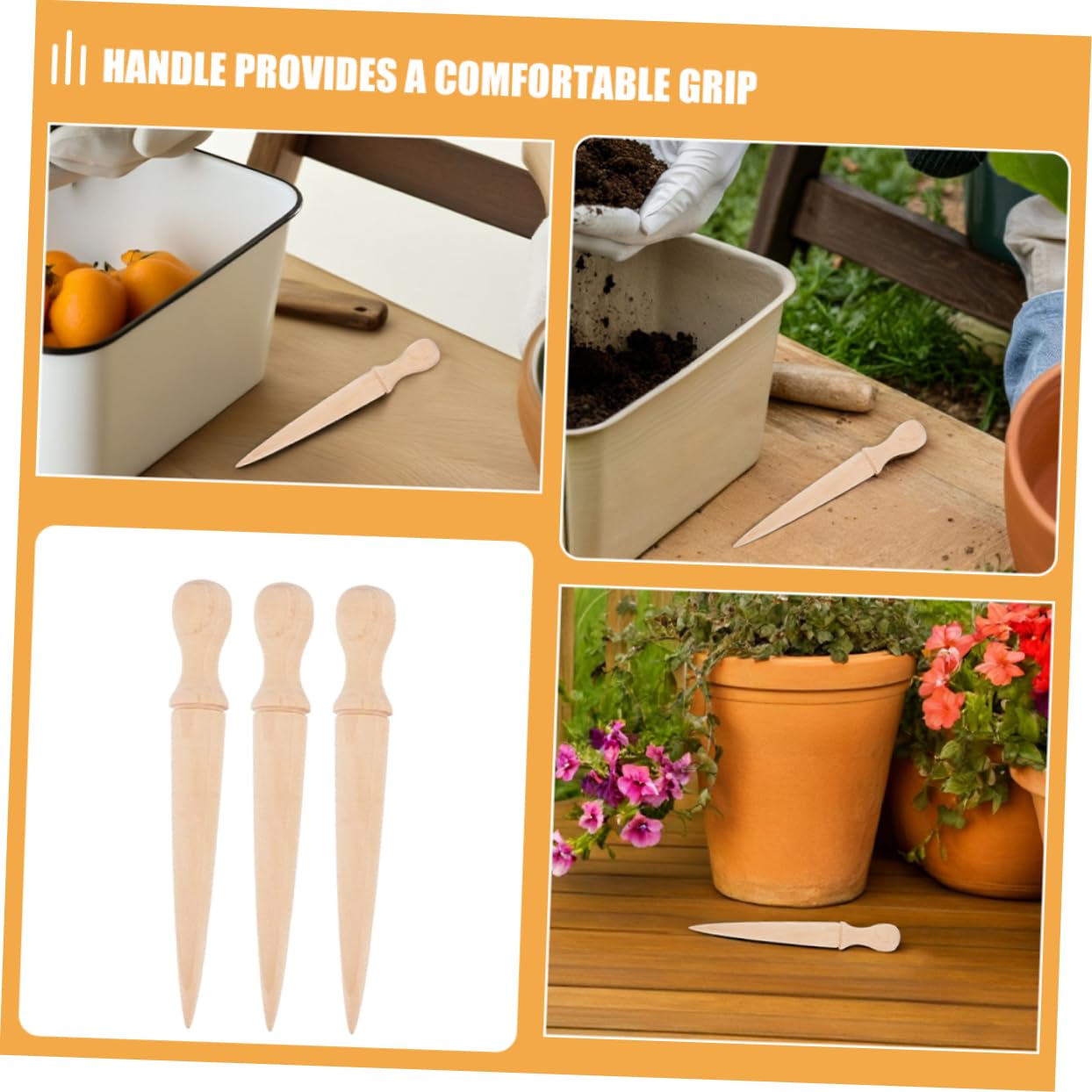 Toyvian 6pezzi Giardinaggio Utensili Ergonomici Per Scavare e Facili e Resilienti Per Appassionati Giardinaggio