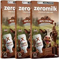 Kit com 3 Tabletes Chocolate Vegano 40% Cacau de 70g cada - Zeromilk