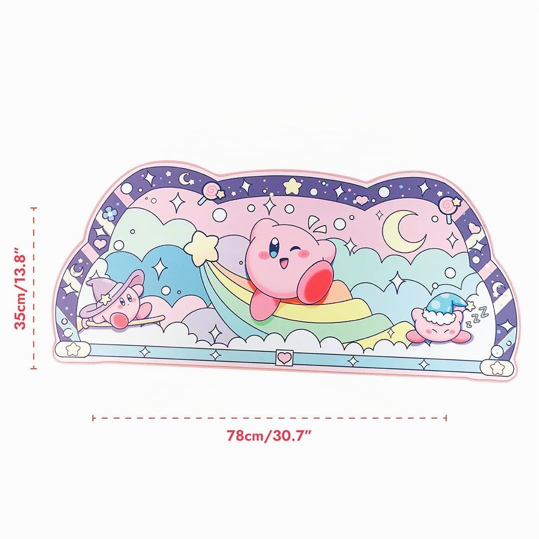 BelugaDesign Dreamy Bubble Schreibtischunterlage, groß, Pastellfarben, Regenbogenfarben, Anime, Stern, Rosa, Lila, Gaming-Mauspad, PC, Laptop, niedliches Kawaii, Baumwolle, Süßigkeiten, Zauberer,