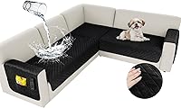 Vista 15 de Arfntevss Fundas impermeables para sofá seccional de esquina para perros y mascotas, funda de sofá en forma de L, terciopelo lavable grande