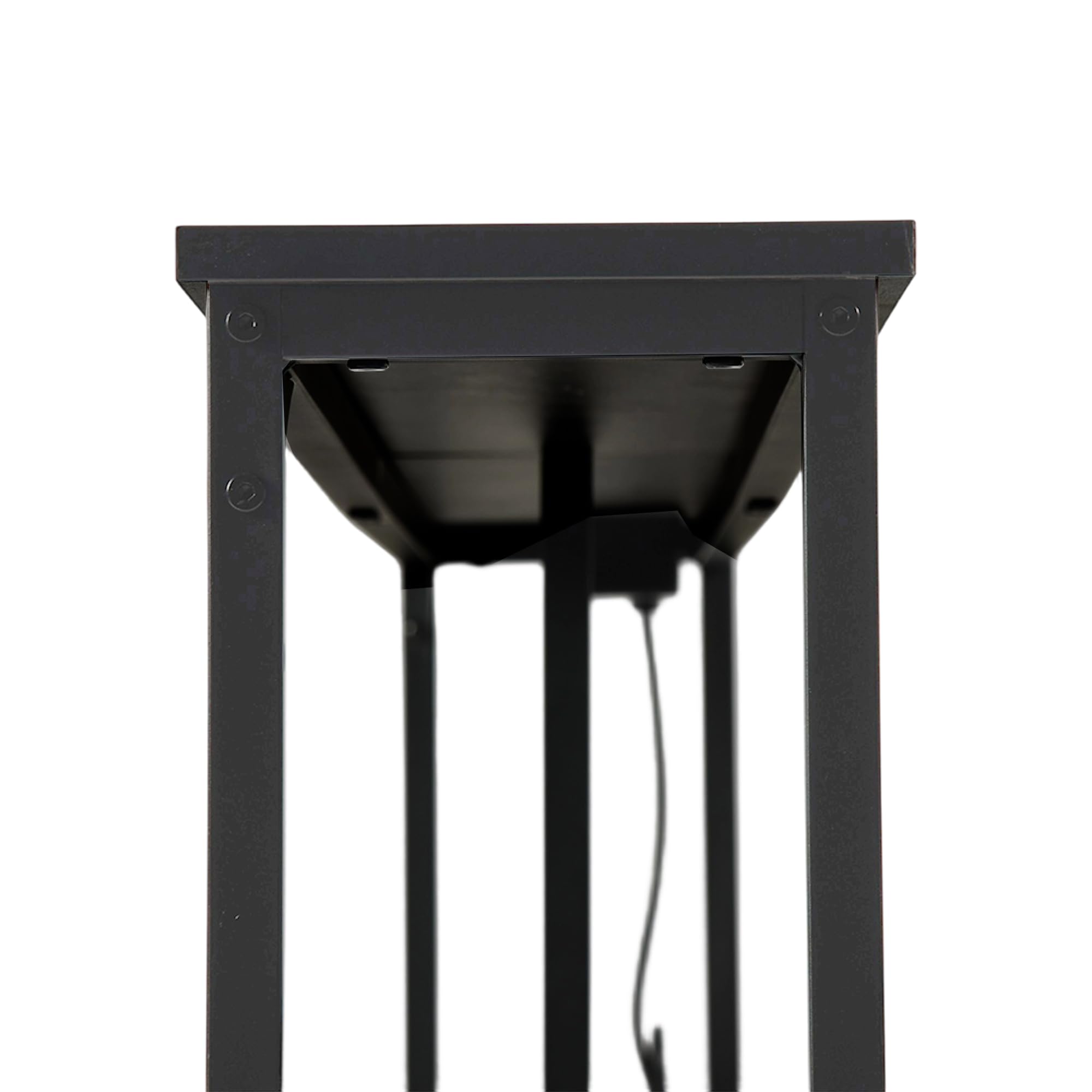 Konsolentisch mit 180 cm, 2 Steckdosen und 2 USB-Anschlüssen, Schmaler Eingangstisch im industriellen Stil, Hinter-dem-Sofa-Möbel für Wohnzimmer, Eingang, Flur, Halle, Faux-Marmor-Optik