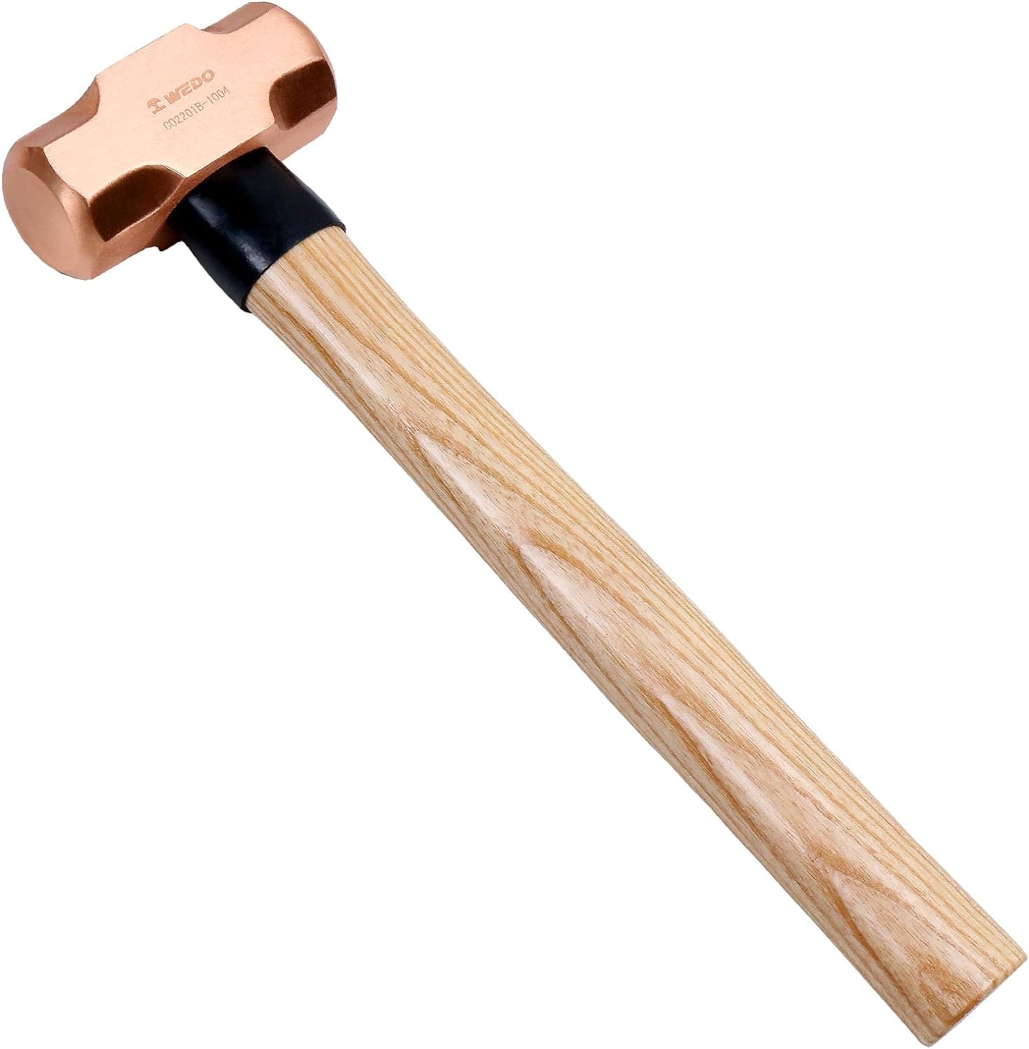 WEDO 1350g(3lb) Copper Sledge Hammer with Hickory Wooden Handle, DrillingHammers, Club Hammer, Long Shock Absorbing Non Slip Handle,Hardened Hammerhead, Length 360mm(14"),Die-Forged