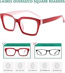 Eyekepper Reading Glasses, Readers for Women, 2.00 Square Red | Ladies Reader Eyeglasses, Stylish Womens Cheaters with Spring Hinges, Unbreakable Scratch Resistant.