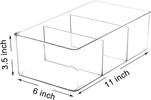 Miniatura 2 de Youngever Paquete de 2 organizadores de almacenamiento de paquetes de plástico transparente de 11 x 6 x 3.5 pulgadas, organizador de despensa de 3