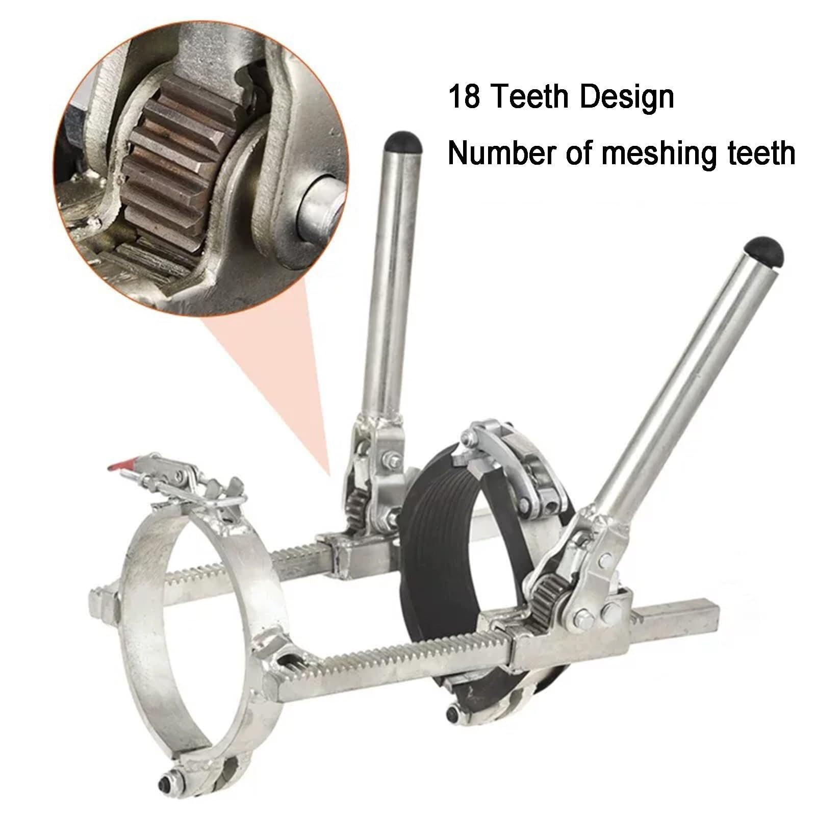 Herramienta tensora de tuberías, llave de alineación de tuberías de trinquete resistente, abrazadera antideslizante para instalación de PVC/PP, evita atascos