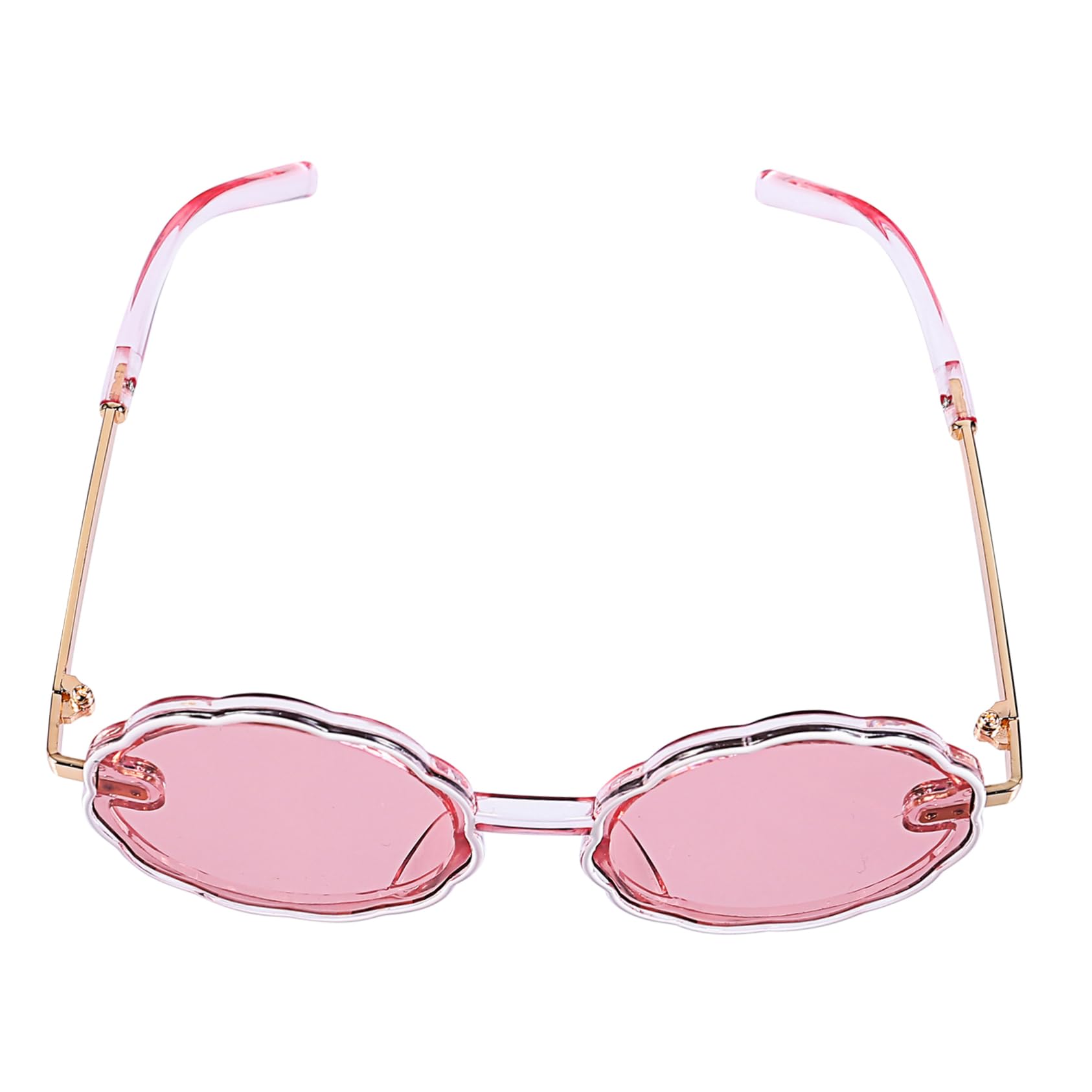 TOVINANNA Round Sunglasses for Boys and Girls Glasses Style Uv400 Protection Flower Frame Beach Party Accessory Comfortable Fit Lightweight for Travel