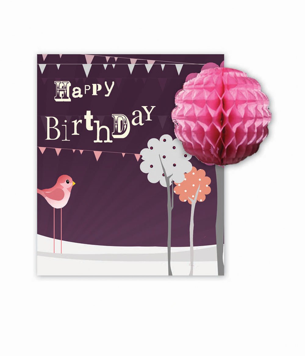 PULP Pop Up Card HONEYCOMB Bird Flower CARD