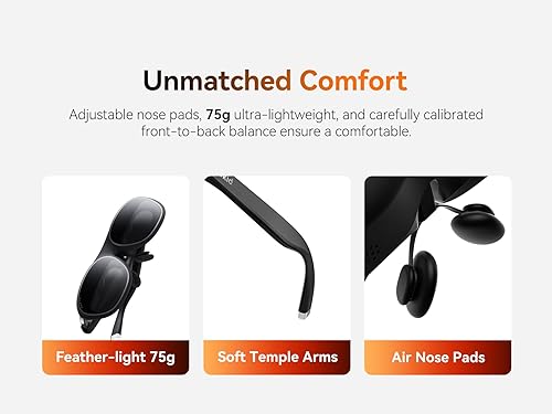 Miniatura 6 de Rokid Max 2 gafas AR negras, pantalla microOLED de 215 pulgadas, FOV de 50, brillo de 600 liendes, compatible con teléfono inteligente, Steam Deck,