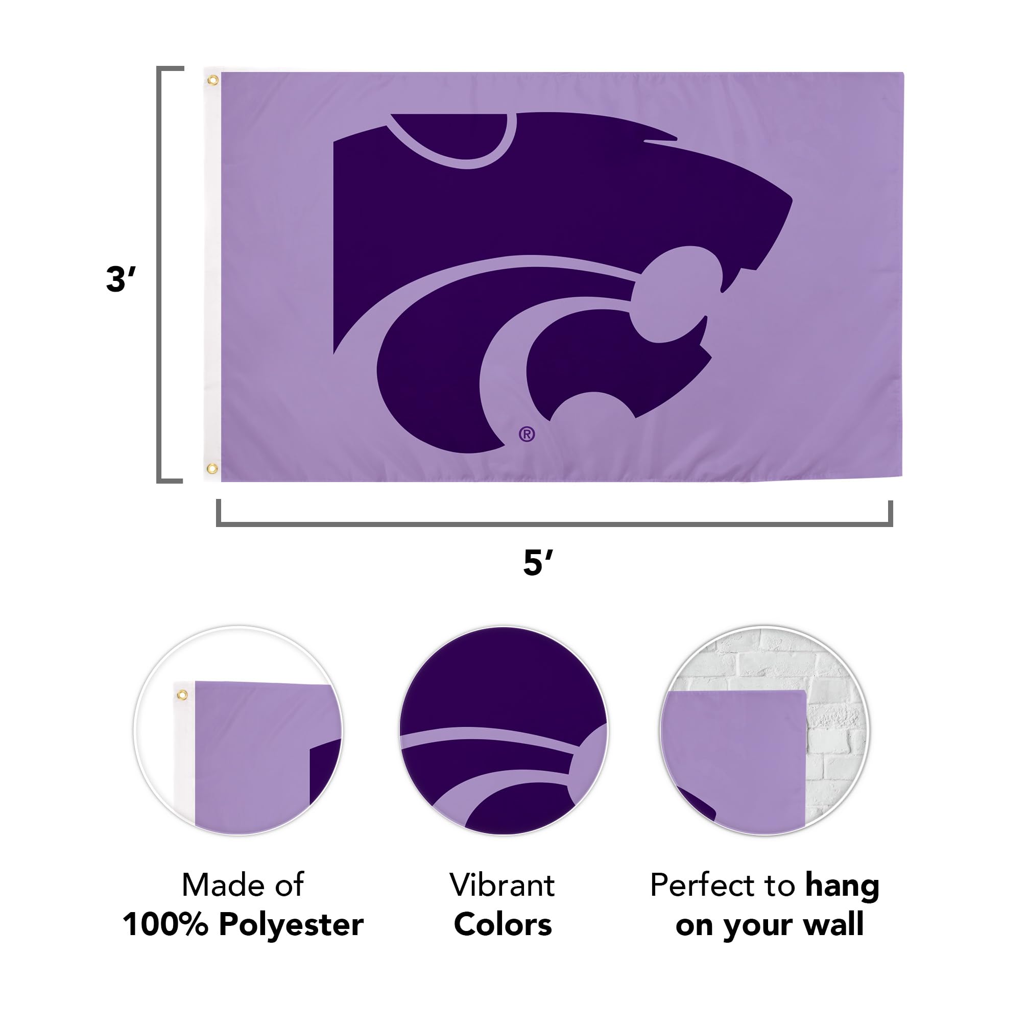 Desert Cactus University Of Kentucky Wildcats Flag - Officially Licensed 3x5 Foot Polyester Flag