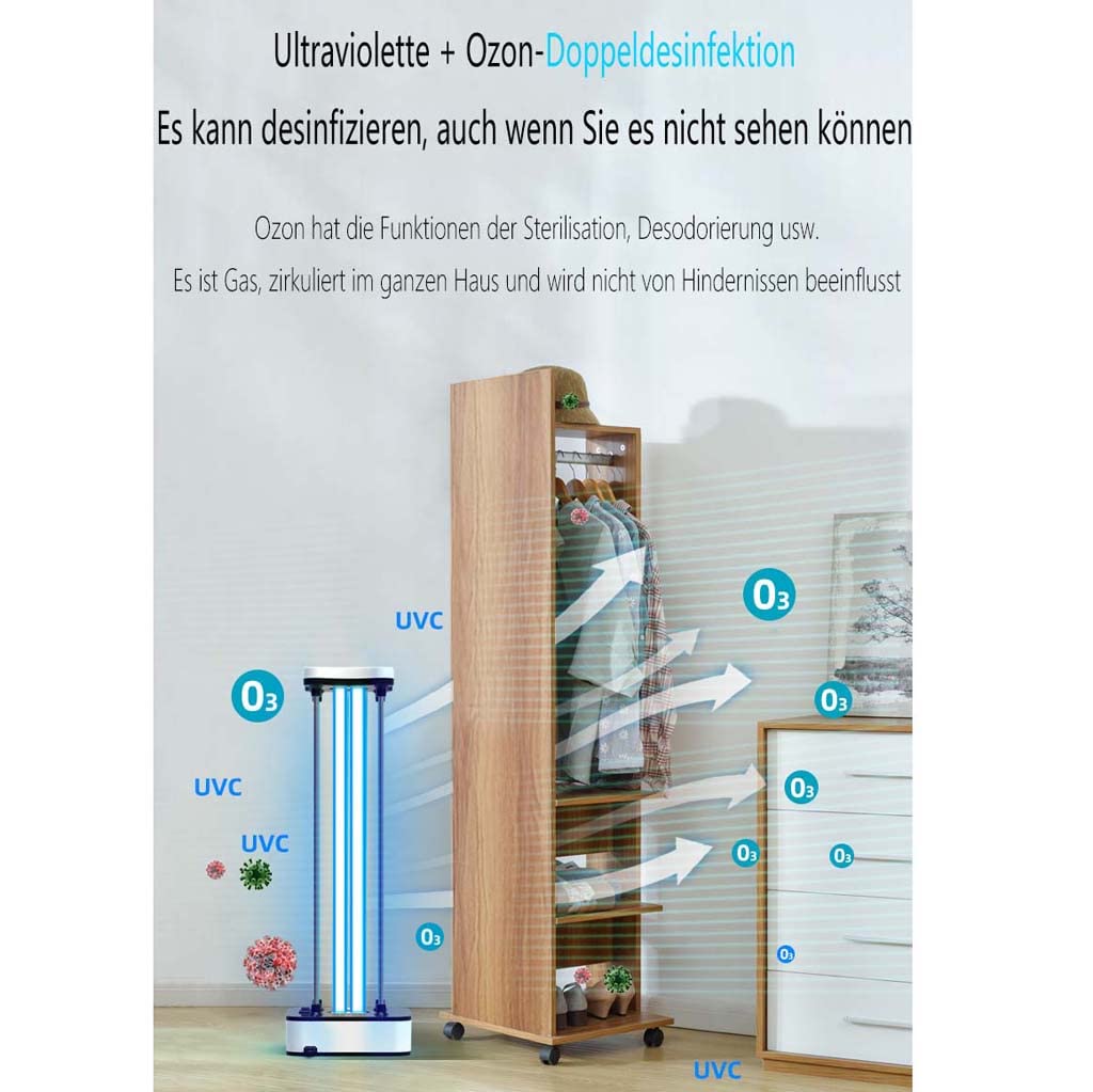 TJH Lámpara de esterilización UV 36W con Control Remoto, Kinder esterilización de la lámpara | Cubierta Mite La eliminación del ozono del Tubo de la lámpara UV Esterilización