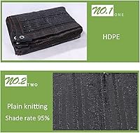 Vista 6 de Tela de malla con cifrado de aguja plana negra, 95 % resistente a los rayos UV, antienvejecimiento, red de sombra con ojales, para jardín, balcón