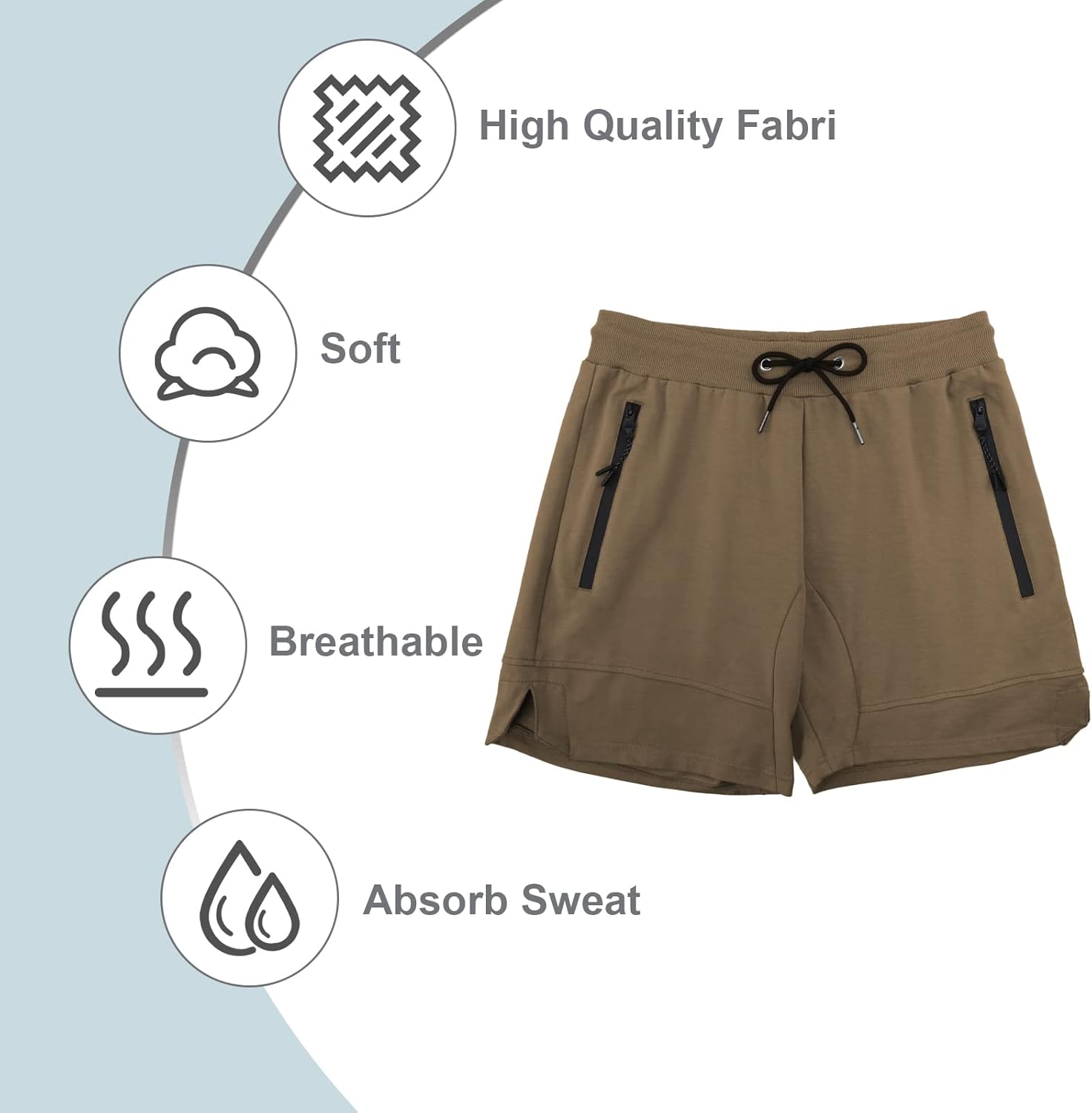 PIDOGYM Men's 5" Gym Workout Shorts,Fitted Jogging Short Pants for Bodybuilding Running Training with Zipper Pockets - Image 6