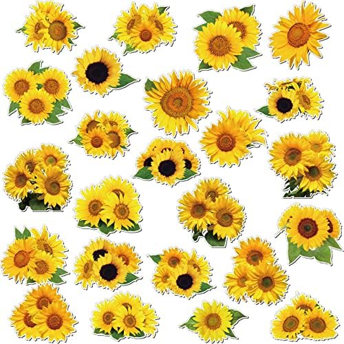 24 Pieces Summer Sunflower Car Refrigerator