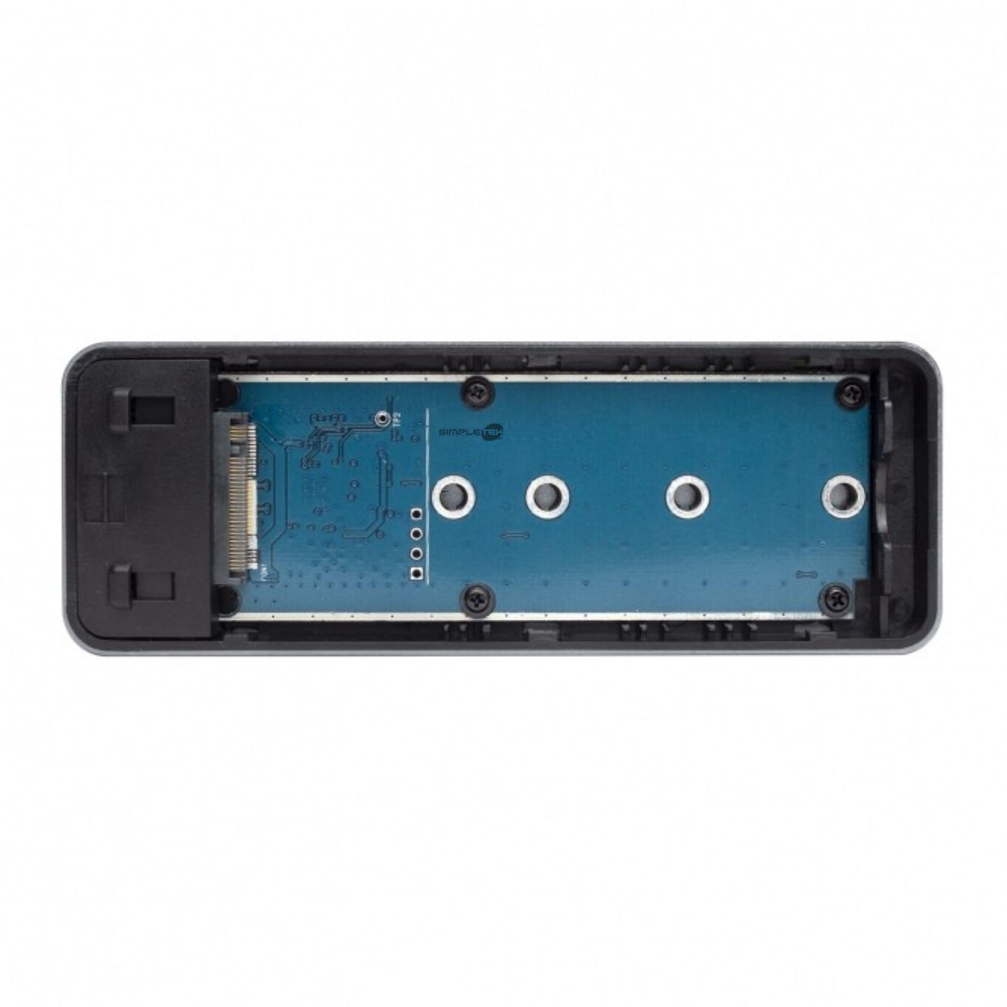 SIMPLETEK - SSD Esterno 240GB M.2 NVMe PCIe | Box USB 3.1 Gen2 (10Gbps) Type-C | Alluminio con Adattatore USB-A | NON SATA
