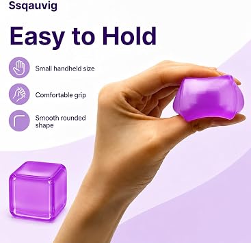 squishy cube Stress Ball,3.5cm(1.38Inch) Cube Fidget Toys,Squishy Cube for Anxiety Relief Stress Reliever,Stress Relief Toys for Adults Kids Children Teens (Purple)