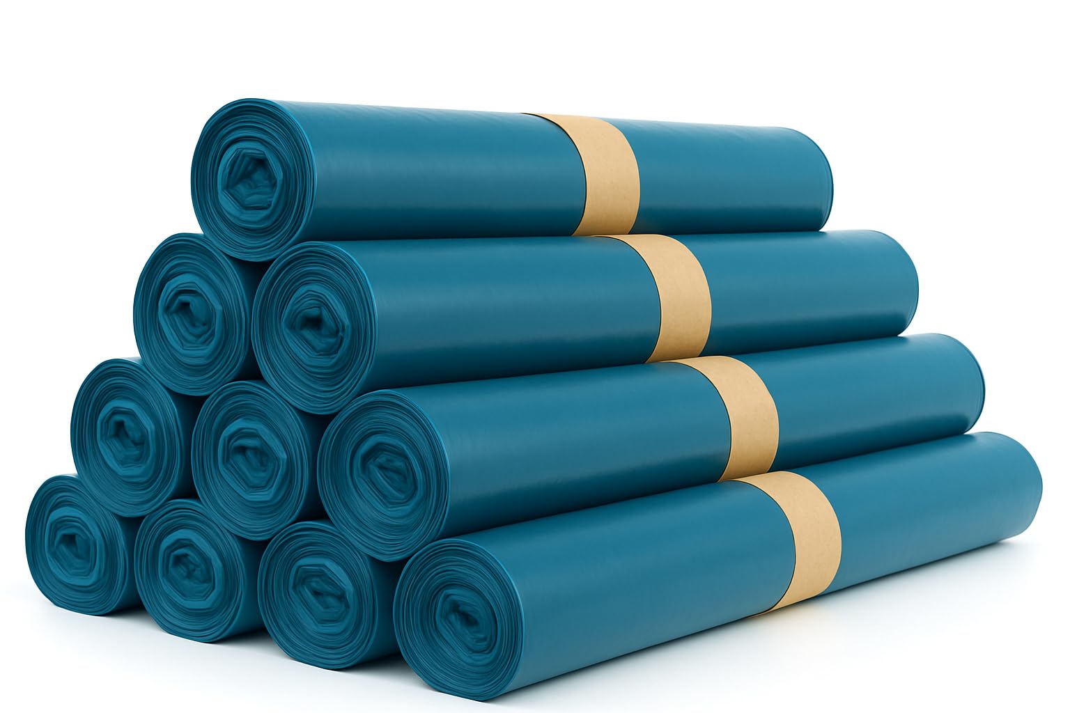 Bolsas de basura de 240 litros, extra fuertes, 70 μ azul, resistentes, bolsas de basura XXL, industriales y de oficina, extremadamente resistentes, estables para cubos de basura (azul, 50 piezas)