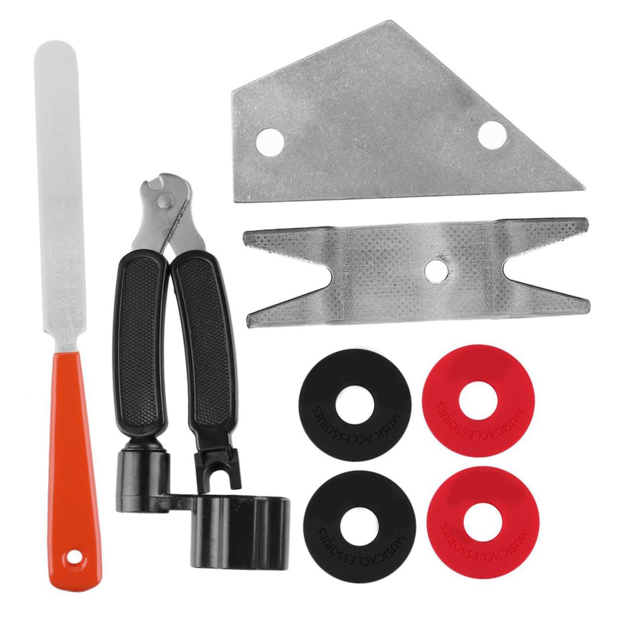 FRCOLOR 20piezas Herramientas de Reparación de Guitarras de Kit Incluye Llave Inglesa y Regla para Pulir Guitarra Accesorios para Mantenimiento de Instrumentos Musicales