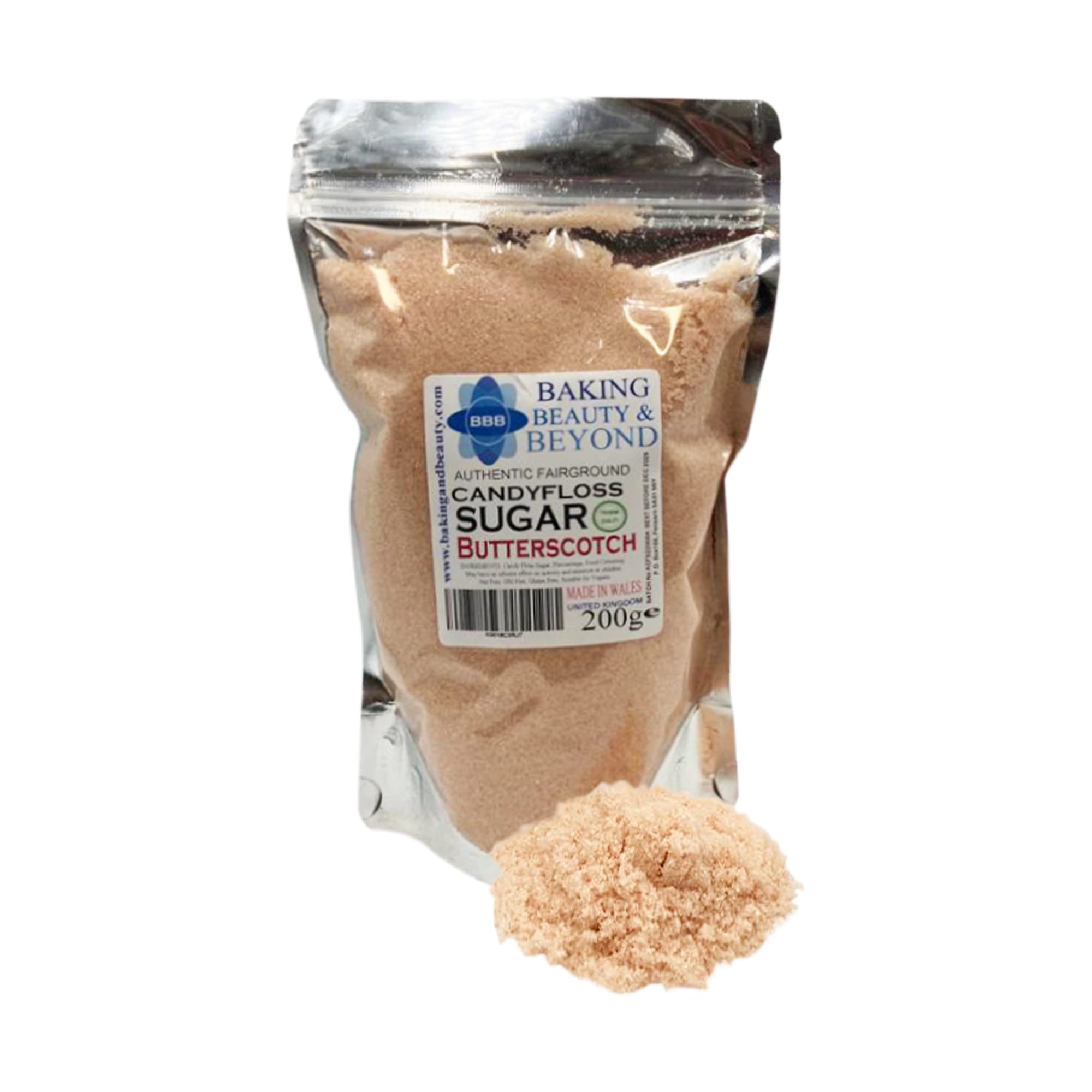 Baking Beauty and Beyond Premium Candy Floss Sugar 200g - Butterscotch Flavour