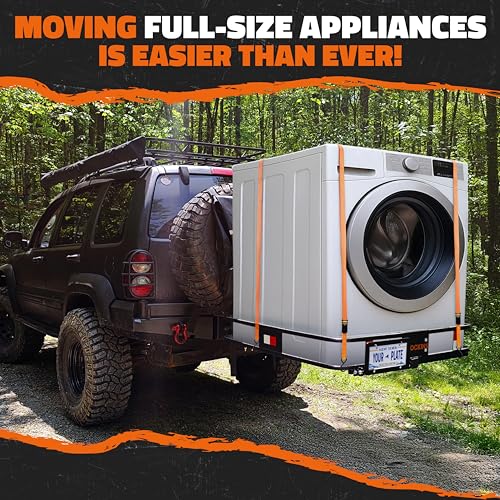 Image of Mockins 40 inchx40 inchx6 inch Extra Deep Square Trailer Hitch Cargo Carrier w /Plate Bracket | 500 Lbs Cap Heavy-Duty Cargo Hitch Carrier for Generators, Appliances, Coolers | Luggage Rack for SUV, Car & Truck