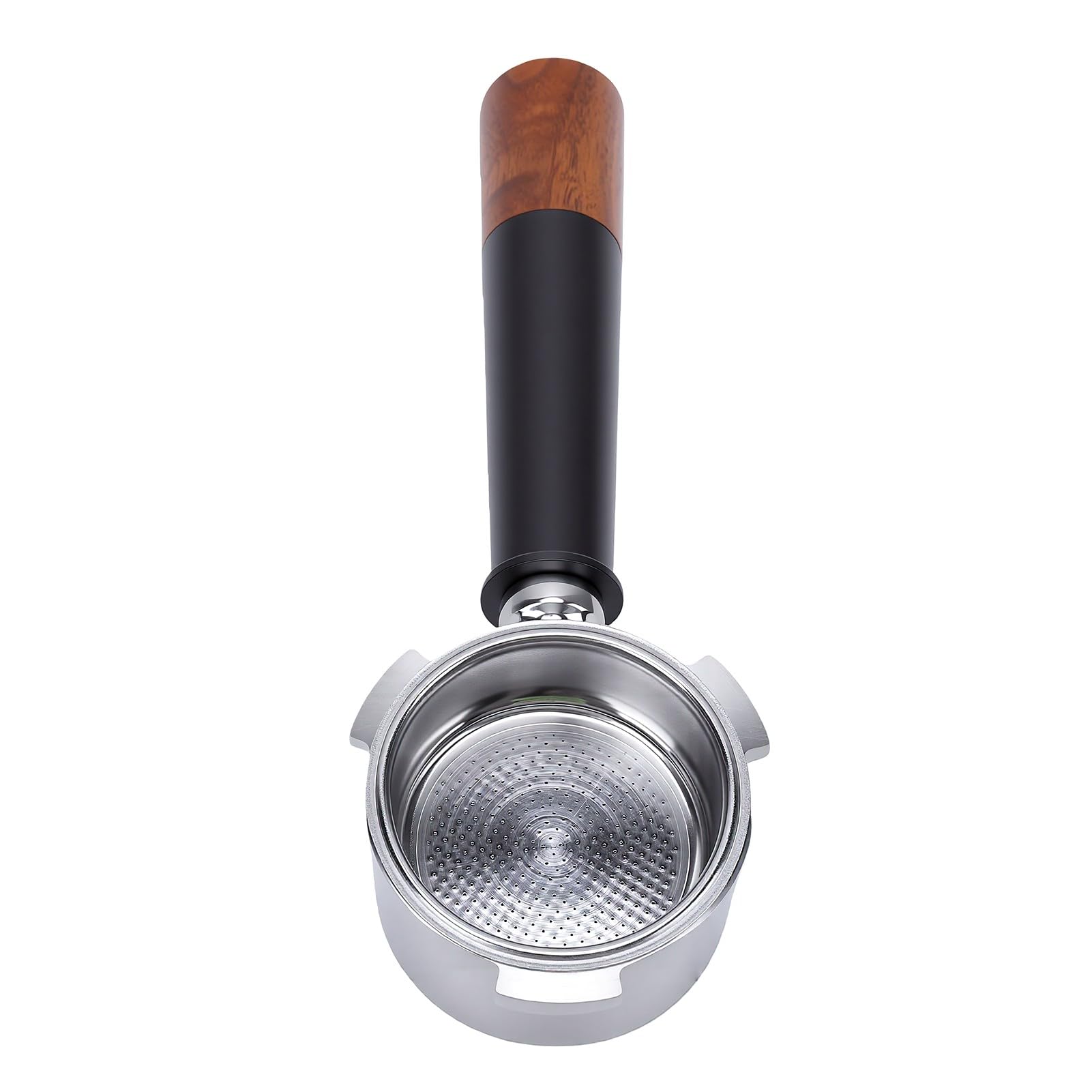 RIZGHWOY Portafiltro caffè da 51 Mm con 3 Alette, Supporto Filtro per | Acciaio Inox 304, Manico in Noce, Antiruggine, Ideale per Casa, Ufficio e Bar
