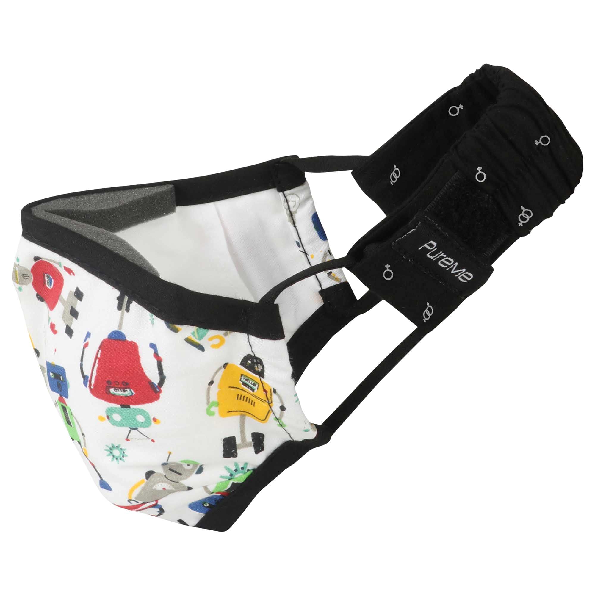 PureMe Kids Cotton Reusable N95 Anti Pollution Cloth Mask without Valve with 2 PM 2.5 Filters and Detachable Head Band (Robot Print, Medium) (B08YDYWKFP) Amazon Price History, Amazon Price Tracker