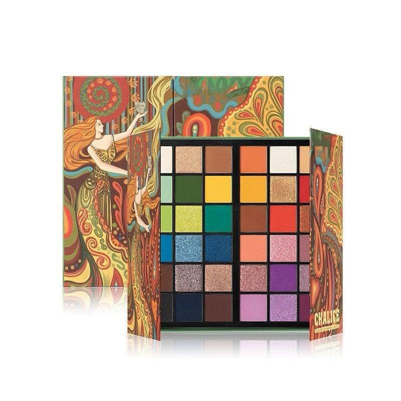 Pro Chalice 36 Color Eyeshadow Palette, 30.8g Eyeshadow Matte Shimmer Finish Make up Palette Highly Pigmented Colorful Powder - Multicolor-image-10