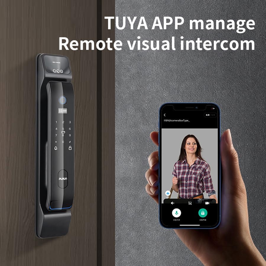 Miniatura 4 de Generic Cerradura inteligente de reconocimiento facial DF65 3D - Negro