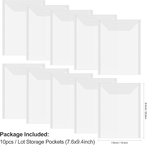 Miniatura 3 de 10 bolsillos grandes de almacenamiento de sellos y troqueles, bolsas de almacenamiento de plástico transparente resellables, juego de hojas sobre